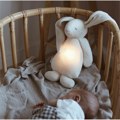 Moonie Szumiący Króliś z lampką Cream - 4kidspoint.pl