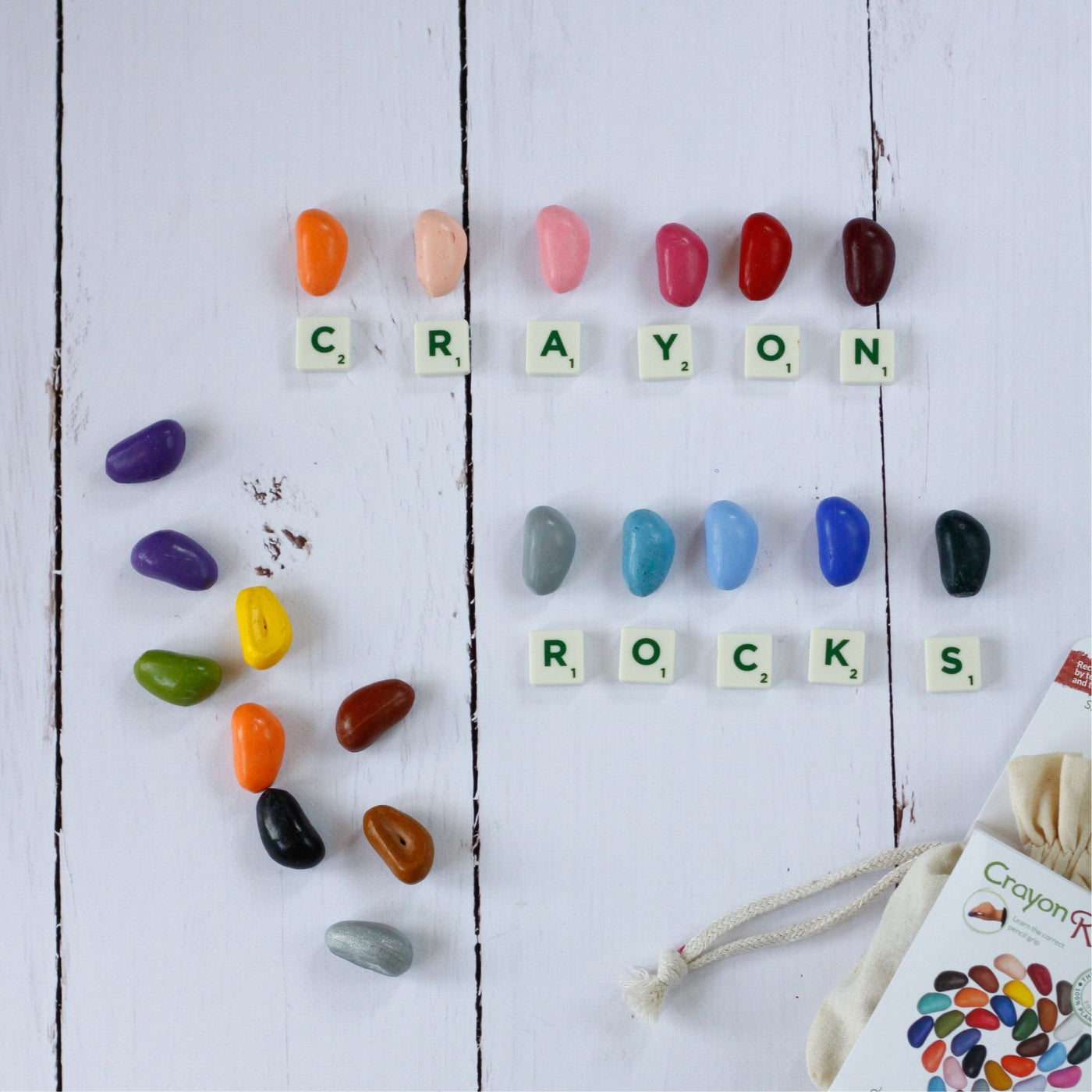 Crayon Rocks Kredki woskowe w bawełnianym woreczku 32 kolory - 4kidspoint.pl