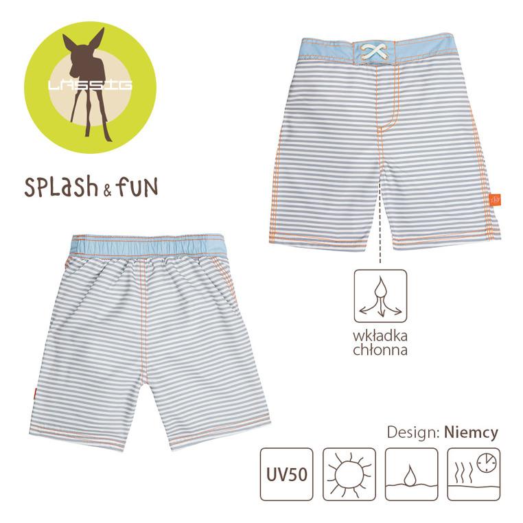 Lassig Spodenki do pływania z wkładką chłonną Small Stripes UV 50+ (18 mc) - 4kidspoint.pl