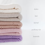 Lullalove Kocyk ażurowy daisy pudrowy róż