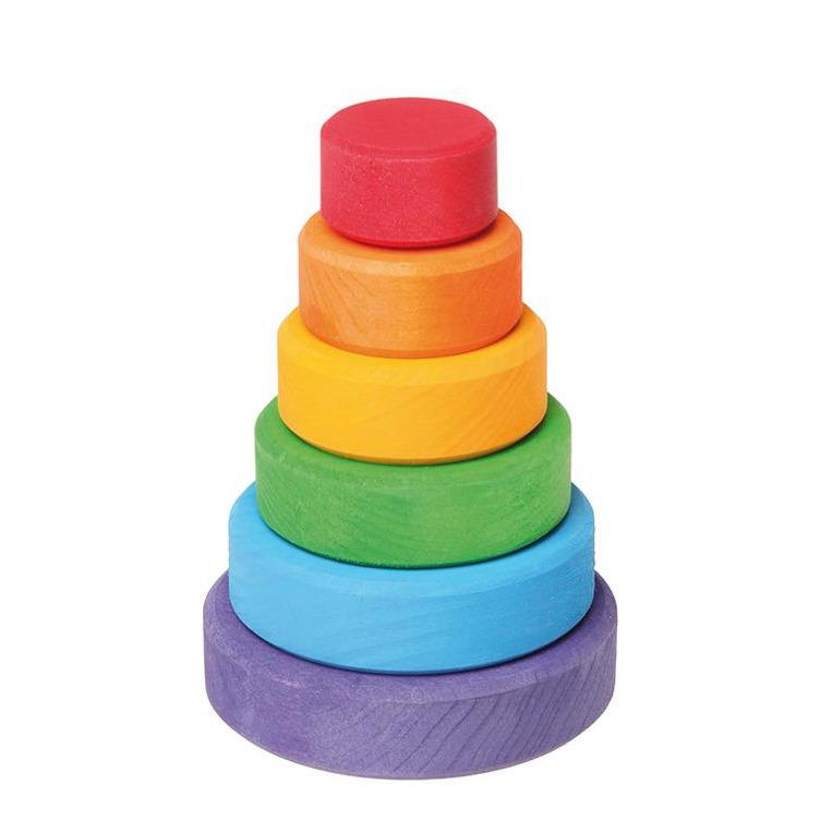 Grimm's Mała tęczowa wieża piramida zabawka Montessori