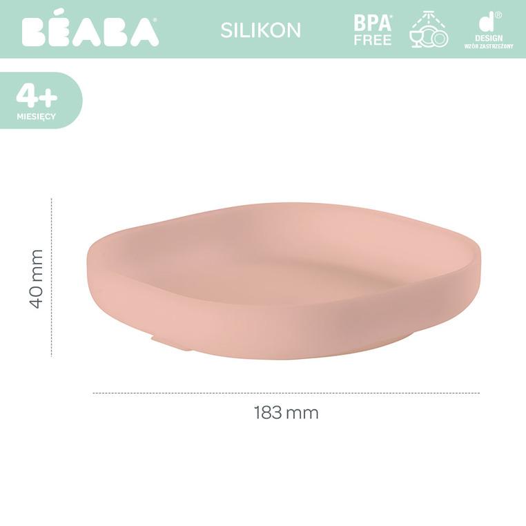 Beaba Silikonowy talerzyk z przyssawką pink
