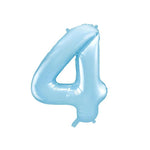 Party Deco Balon foliowy Cyfra 4 jasny niebieski 86 cm - 4kidspoint.pl