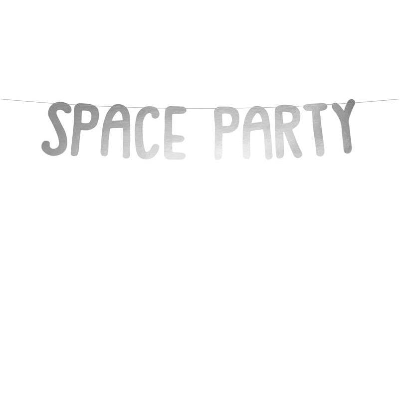 Party Deco Baner Kosmos  Space  srebrny 13x96cm - 4kidspoint.pl
