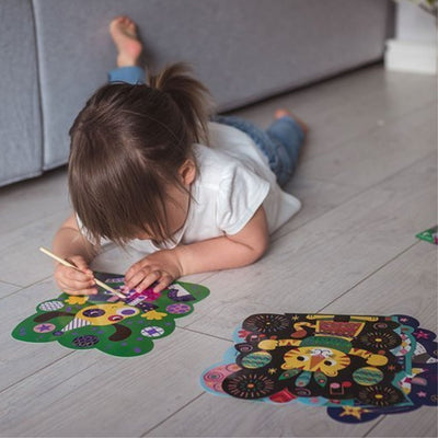Janod Wydrapywanka dla dzieci Graficzne zwierzątka 4+ - 4kidspoint.pl