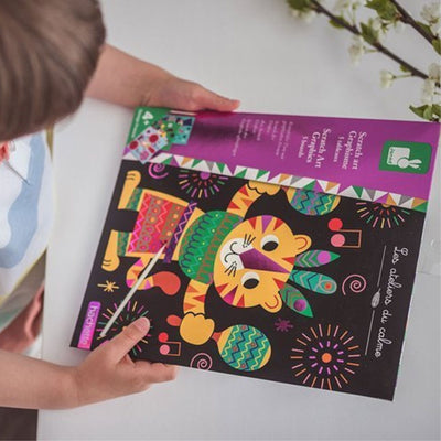 Janod Wydrapywanka dla dzieci Graficzne zwierzątka 4+ - 4kidspoint.pl