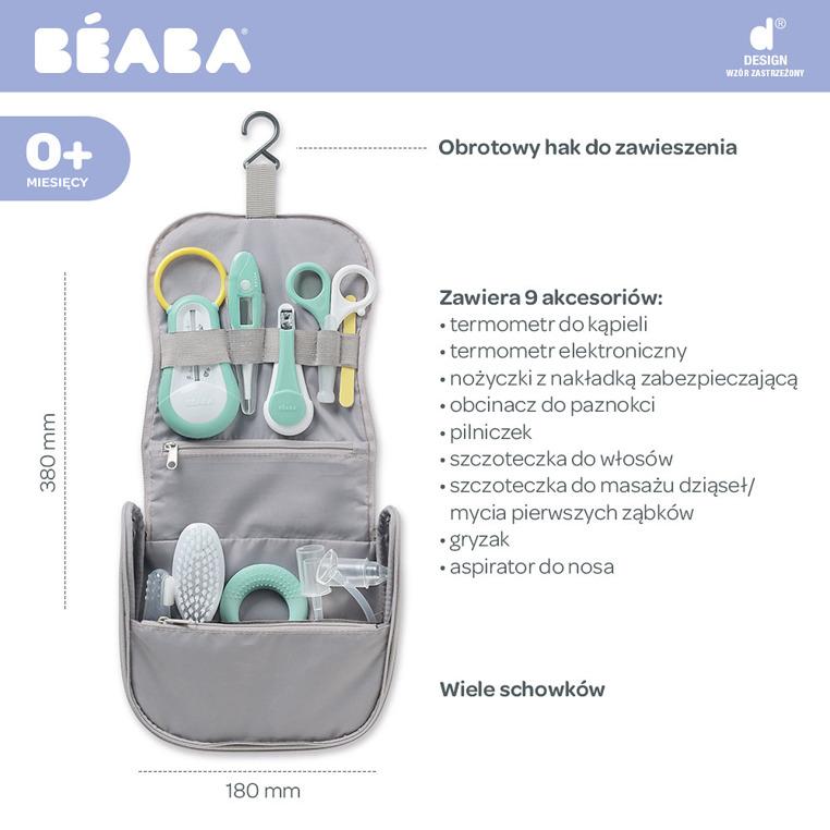 Beaba Kosmetyczka z 9 akcesoriami do pielęgnacji niemowląt grey - 4kidspoint.pl