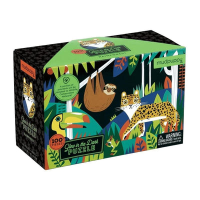 Mudpuppy Puzzle świecące w ciemności Las tropikalny 100 elementów