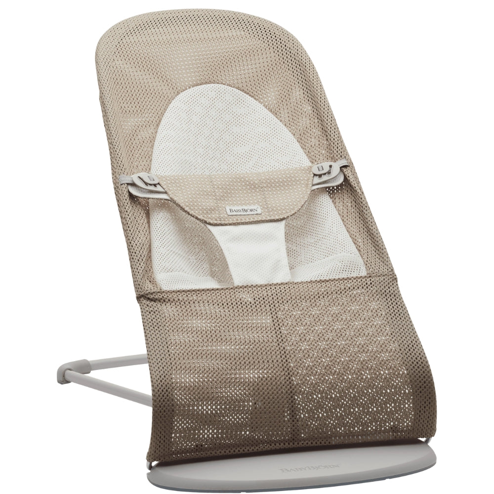 BABYBJORN Leżaczek dla niemowlaka BALANCE SOFT MESH Szary Beż/Biały