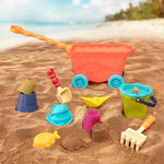B.Toys Wózek-wagon z akcesoriami plażowymi czerwony transparentny