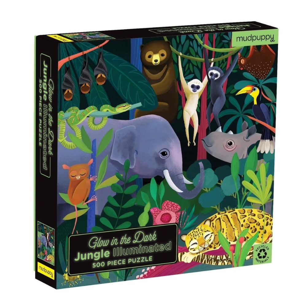 Mudpuppy Puzzle dla dzieci świecące w ciemności Dżungla 500 el.