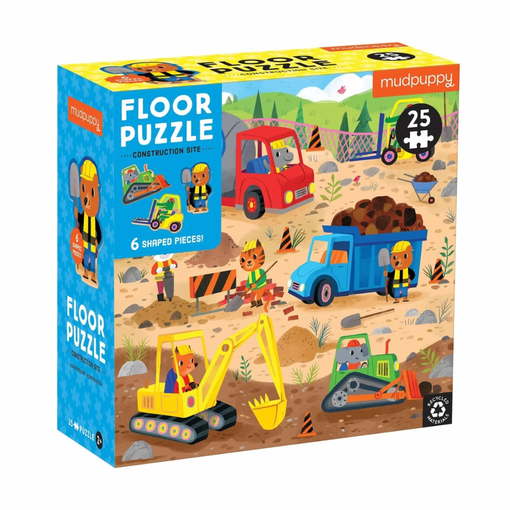 Mudpuppy Puzzle dla dzieci układanka podłogowa Plac Budowy