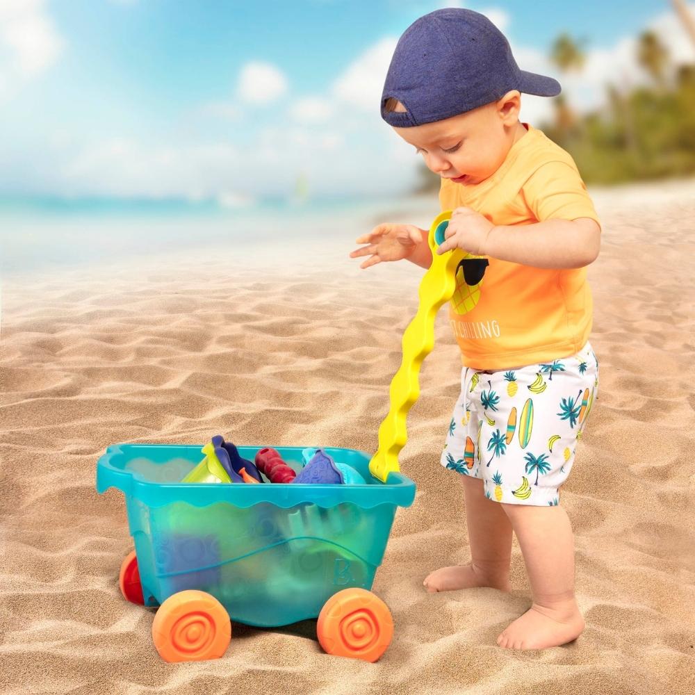 B.Toys Wózek-wagon z akcesoriami plażowymi niebieski transparentny
