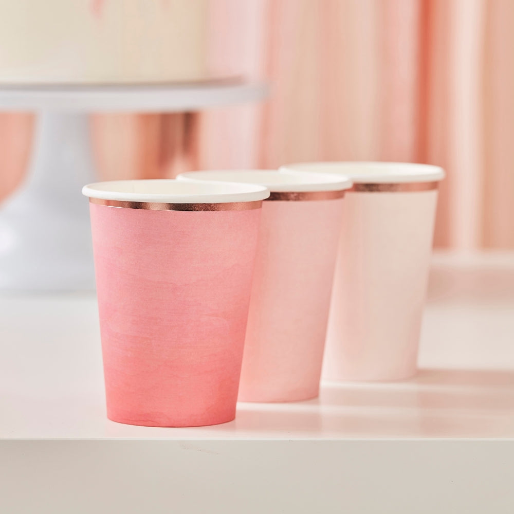 Gingerray Kubki papierowe Ombre Pink Paper Cups