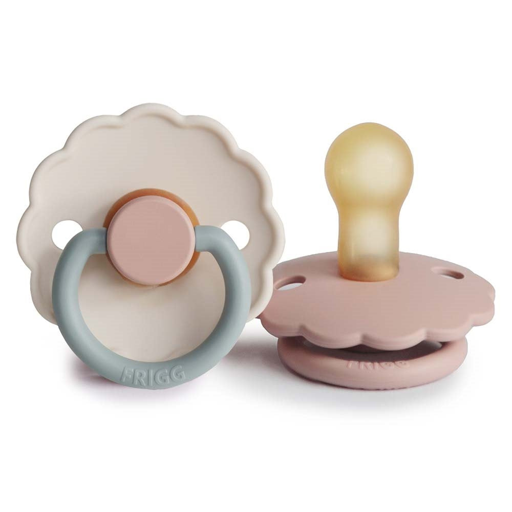 Frigg Smoczek dla niemowlaka kauczukowy 2pak Daisy Blush/Cotton Candy 6m+