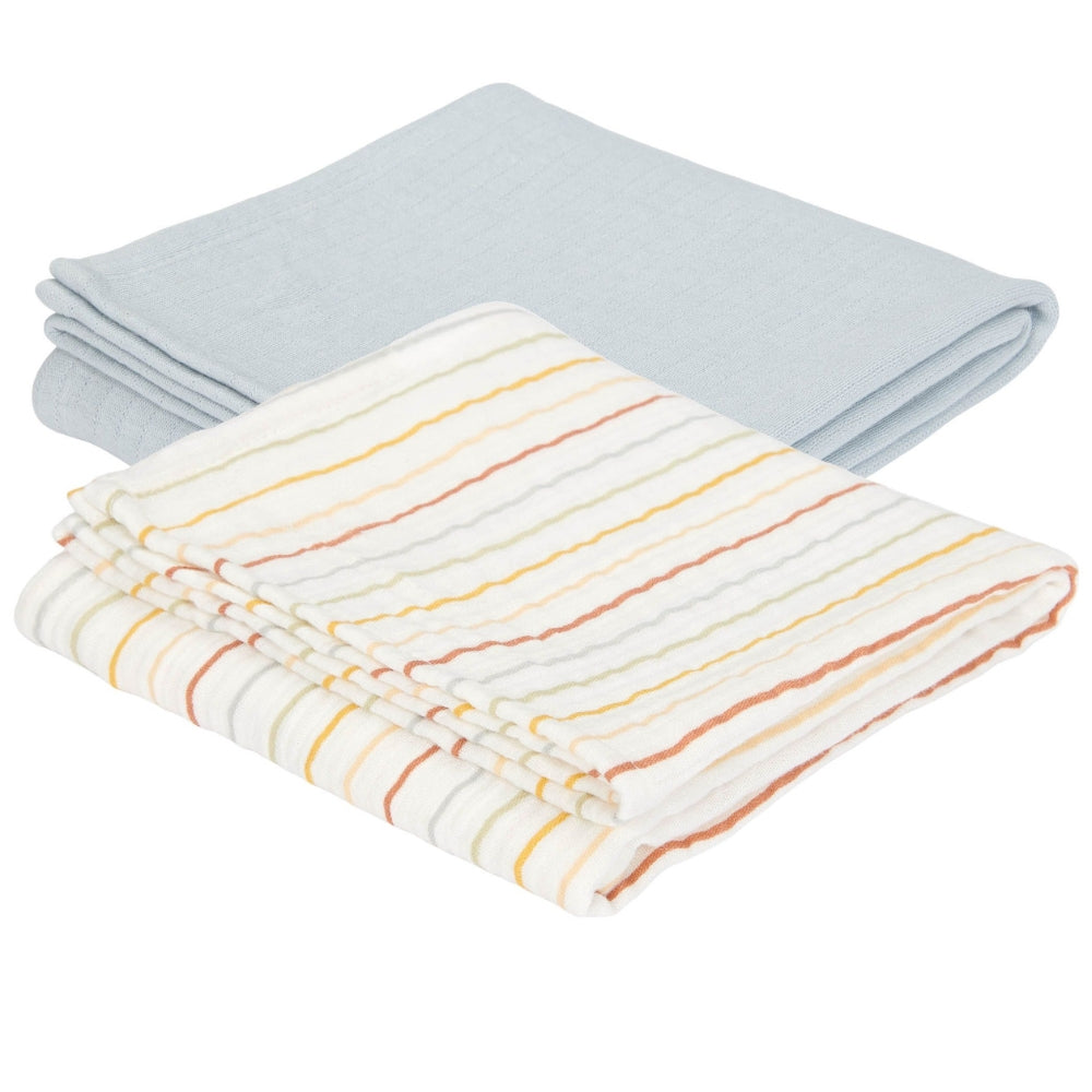 Little Dutch Otulacze dla niemowląt Vintage Sunny Stripes Pure Soft Blue 70 x 70 cm 2 szt