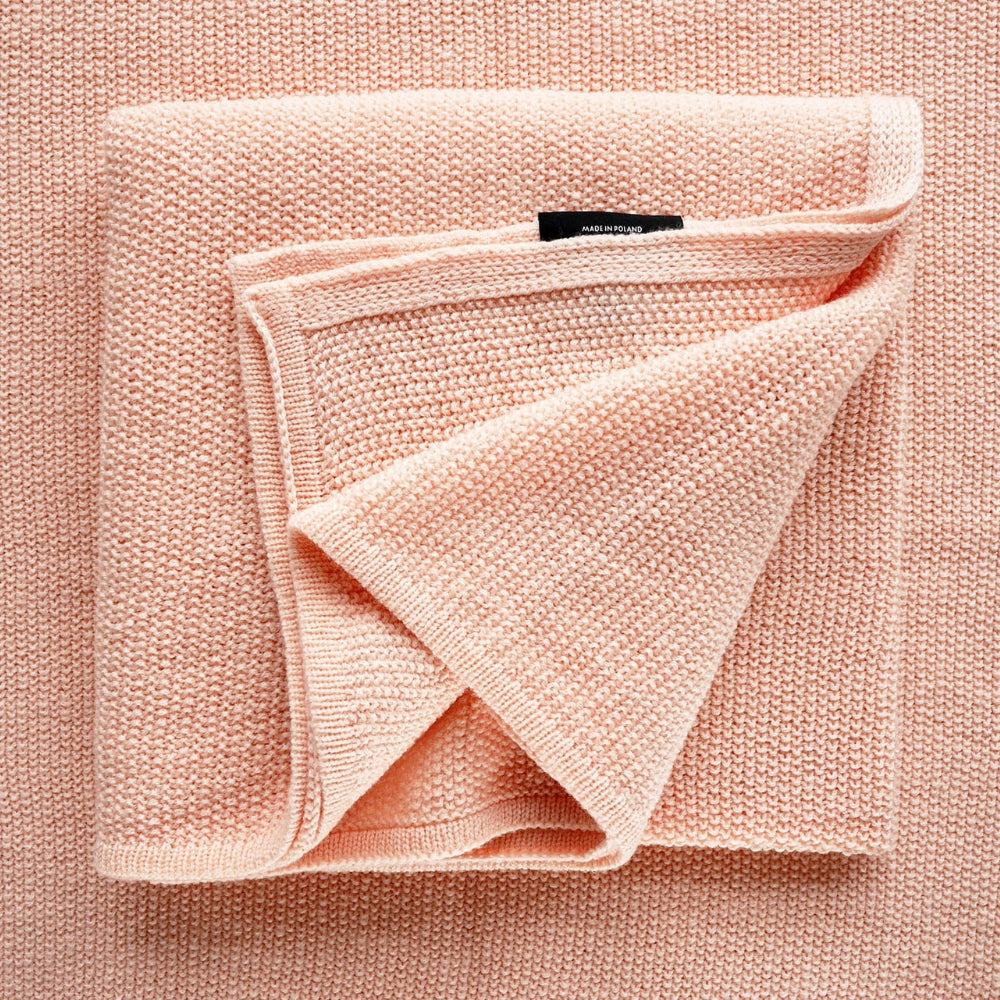 LullaLove Otulacz/Kocyk z wełny merino brzoskwinia, peach sorbet