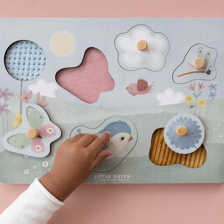 Little Dutch Sensoryczne puzzle dla dzieci Flowers & Butterflies