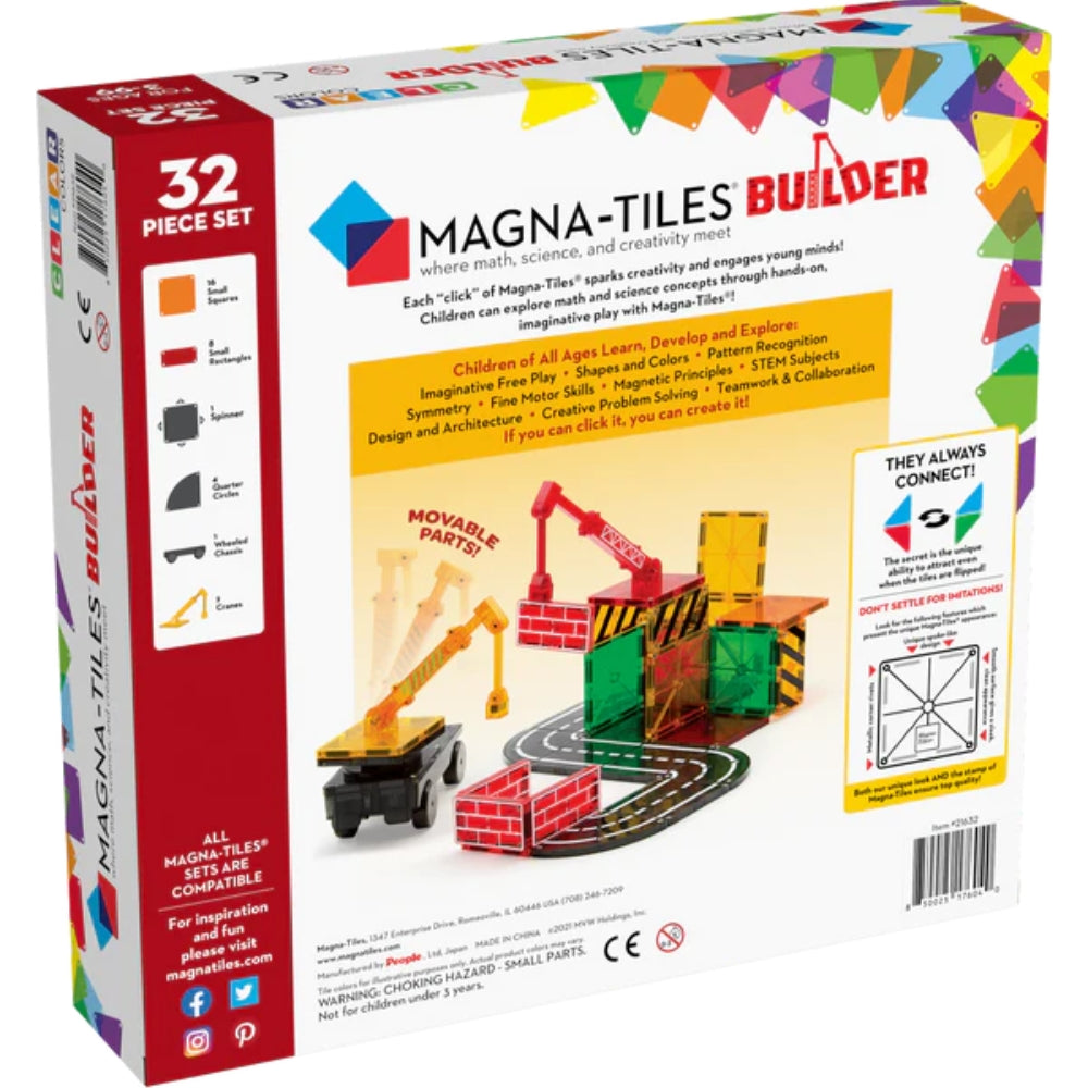 Magna Tiles Klocki magnetyczne dla dzieci Builder 32 elementy