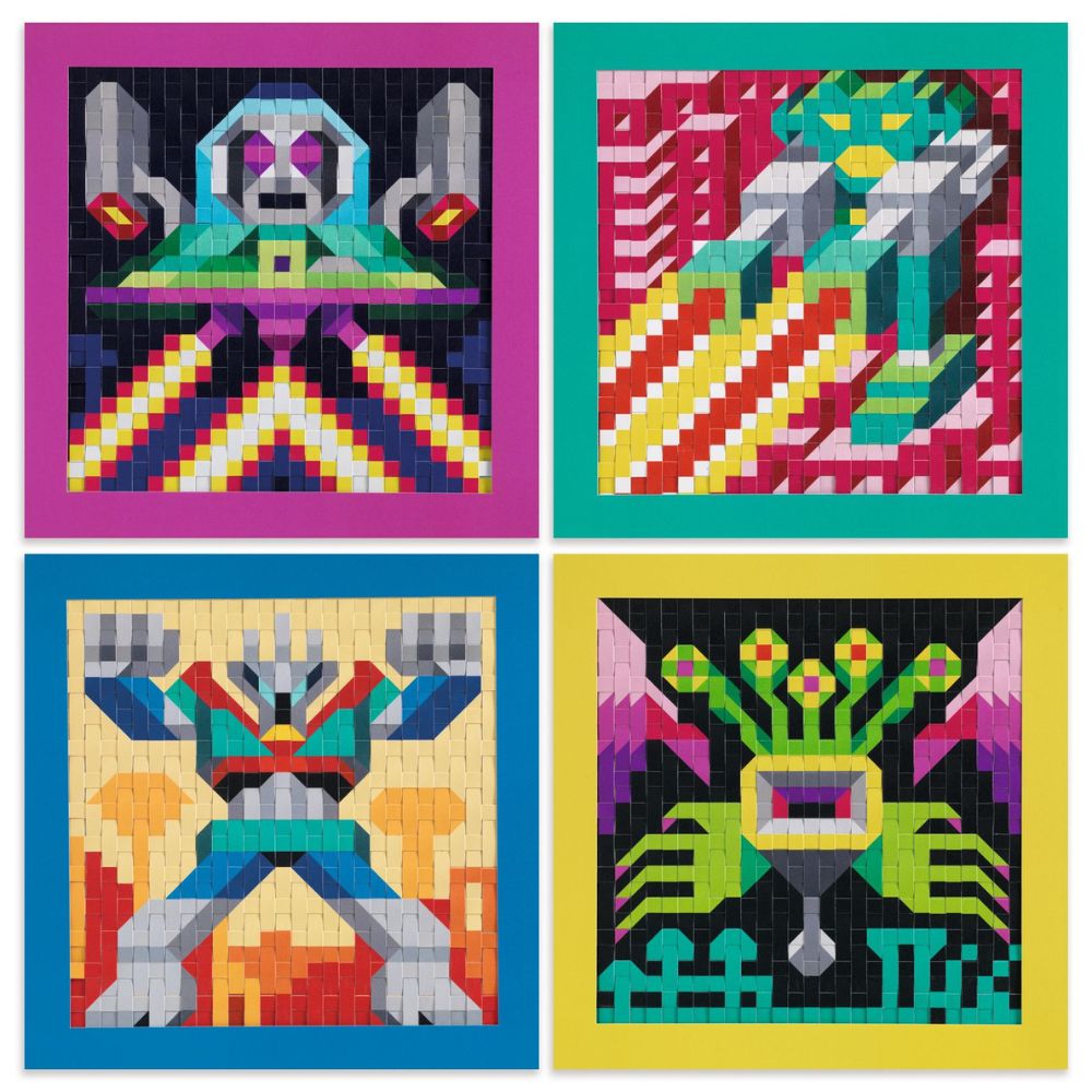 Djeco Zestaw kreatywny dla dzieci Pixel Art Najeźdźcy