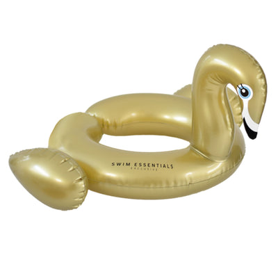 The Swim Essentials Koło do pływania dla dzieci Dmuchany Łabędź Złoty - 4kidspoint.pl