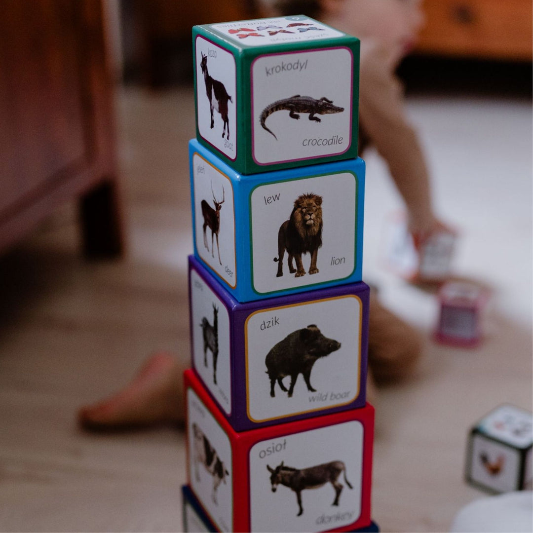 Piramida Zabaw Kartonowe klocki dla dzieci zwierzęta - 4kidspoint.pl