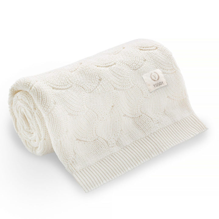 YOSOY Kocyk dla niemowlaka WAVES eco cotton ivory