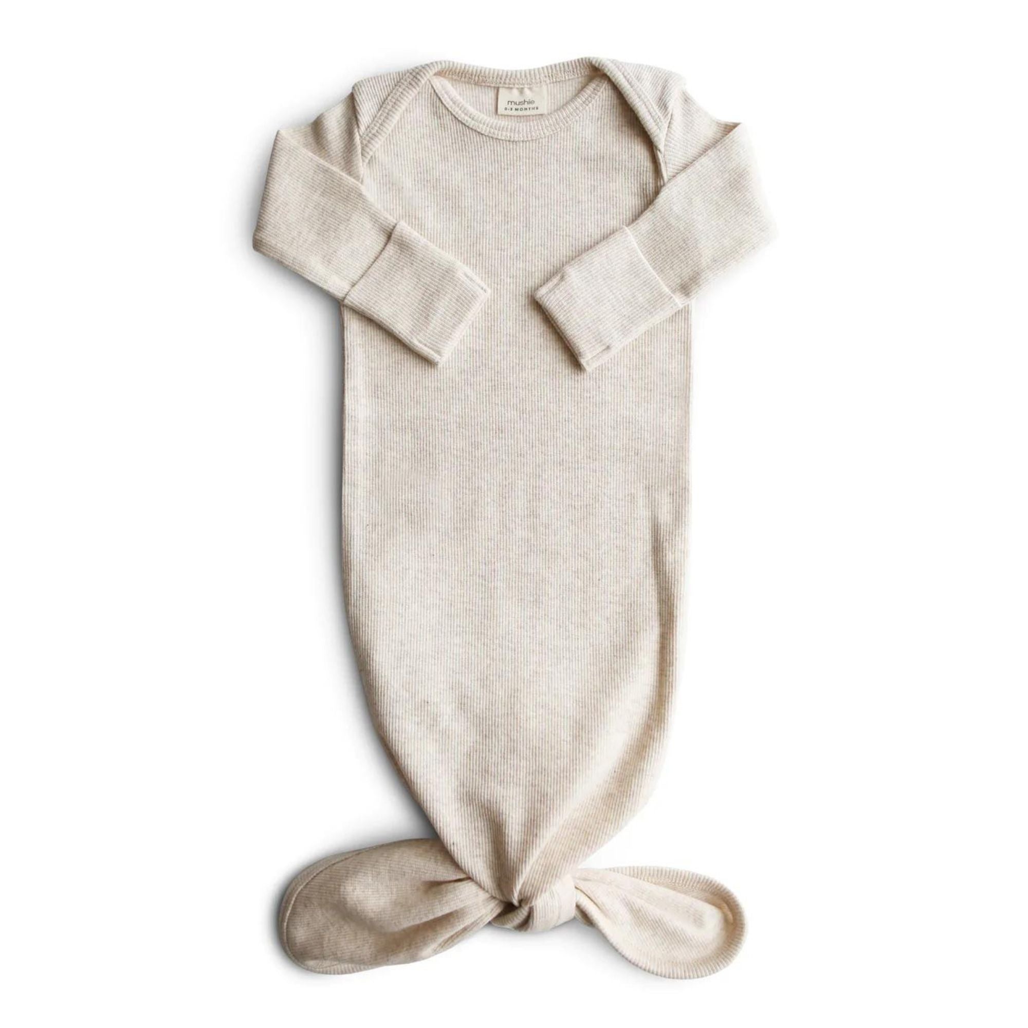 Mushie Pajacyk niemowlęcy wiązany 0-3 m Beige Melange