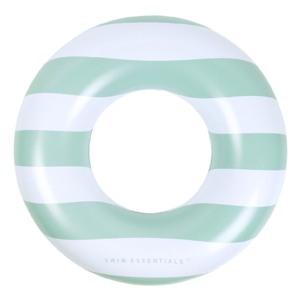 The Swim Essentials Koło do pływania dla dzieci Green White Stripes 90cm