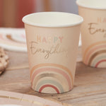 Gingerray Kubki papierowe Happy Everything Natural Rainbow Birthday Party Cups