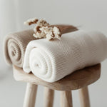 Memi Bambusowy kocyk light beige 80x100 cm