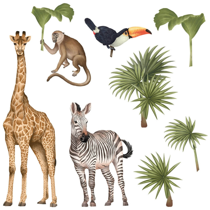 PASTELOVELOVE naklejki na ścianę dla dzieci safari zwierzęta II