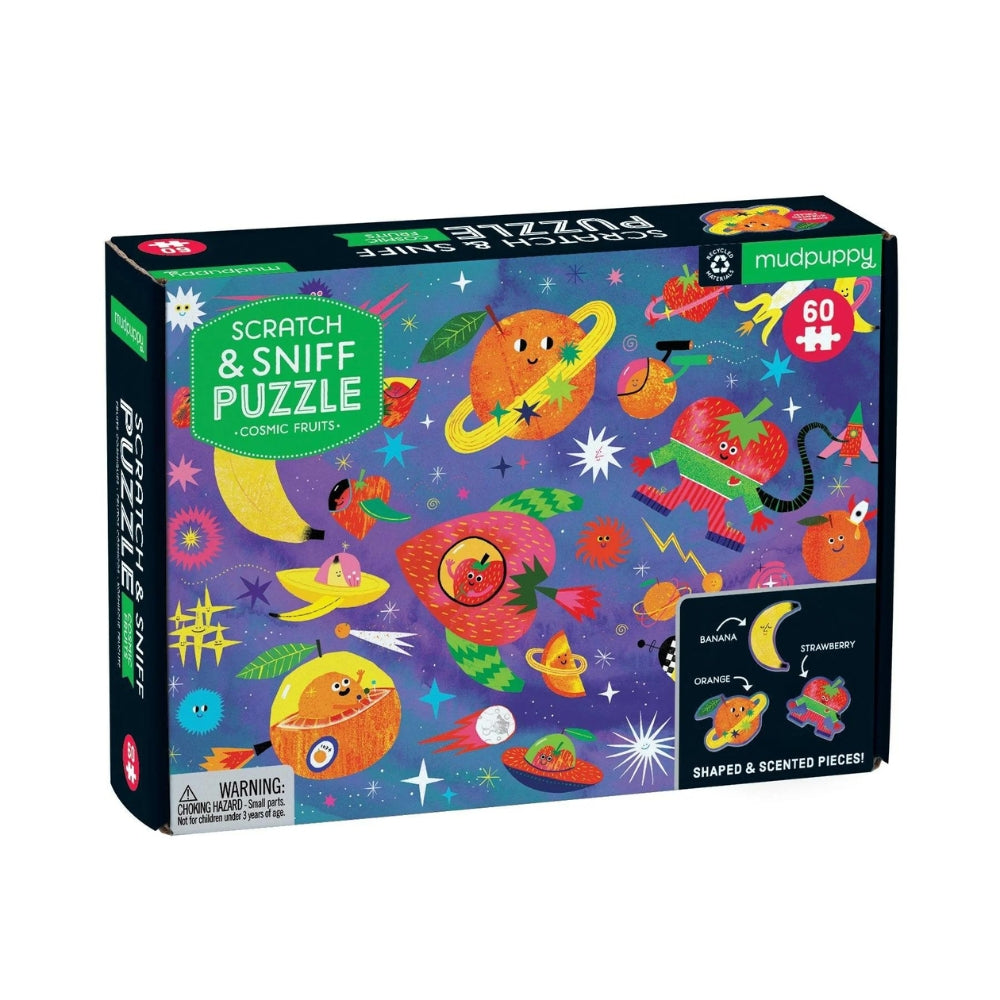 Mudpuppy Puzzle dla dzieci Cosmic Fruits Scratch and Sniff 60 el.