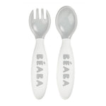 Beaba Sztućce dla dzieci plastikowe w etui grey