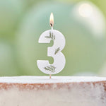 Gingerray świeczka na tort Leaf Foliage Number 3 Birthday Candle