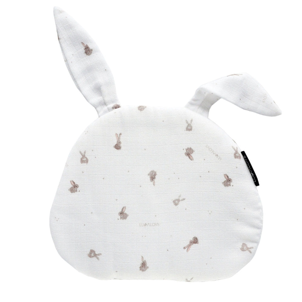 LullaLove Poduszka dla niemowlaka z uszami Beżowe króliczki