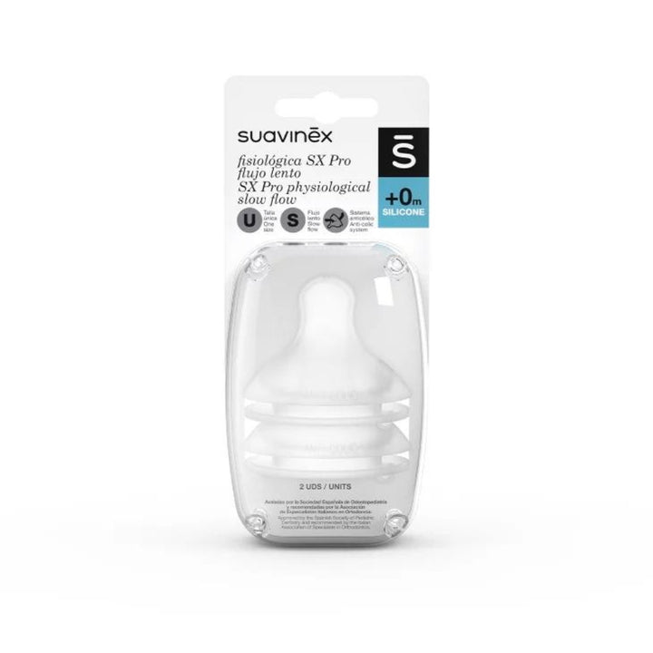 Suavinex Smoczki o wolnym przepływie do butelki Sx Pro 0m+