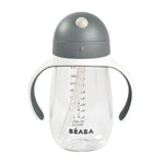 Beaba Butelka Kubek niekapek tritanowa ze słomką 300 ml Mineral grey