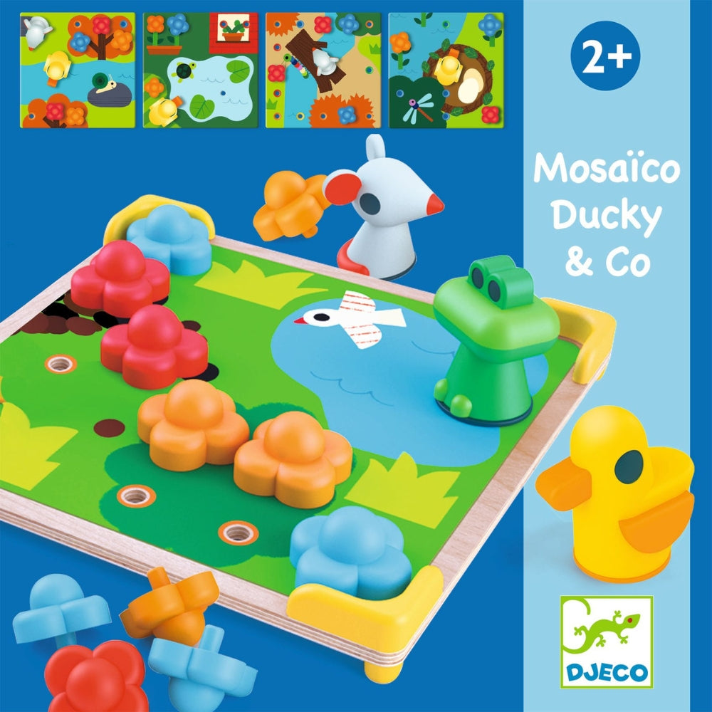 Djeco Gra Mozaika dla dzieci DUCKY&CO - kolorowe obrazki
