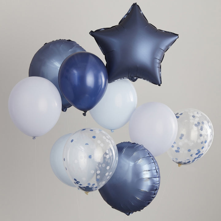 Gingerray balony foliowe Blue, Navy & Confetti Balloon Bundle