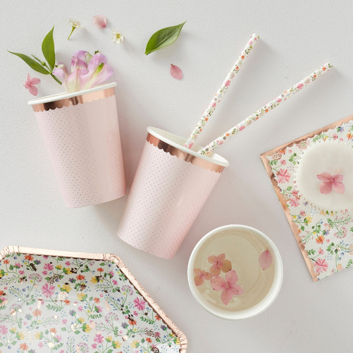 Gingerray Kubki papierowe Rose Gold Spotty Paper Cups