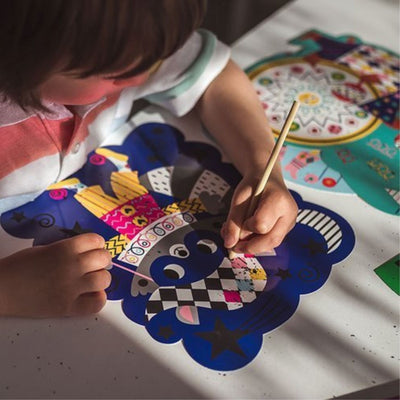 Janod Wydrapywanka dla dzieci Graficzne zwierzątka 4+ - 4kidspoint.pl