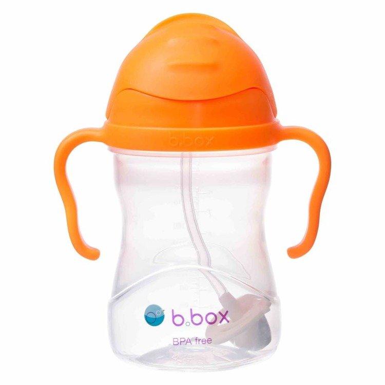 b.box bidon z obciążoną słomką niekapek pomarańczowy - 4kidspoint.pl