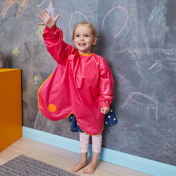 b.box Duży wodoodporny fartuszek-śliniaczek z rękawami Lemon Sherbet - 4kidspoint.pl