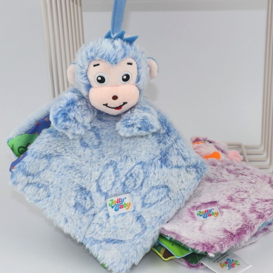 Jolly Baby Książeczka sensoryczna Małpka 0+ - 4kidspoint.pl