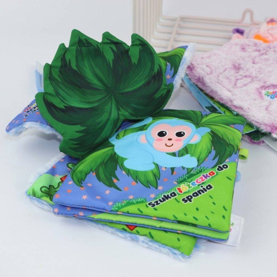 Jolly Baby Książeczka sensoryczna Małpka 0+ - 4kidspoint.pl