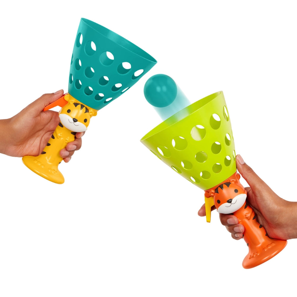 B.Toys Gra zręcznościowa Pop ‘n’ Launch wyrzutnia i łapacz piłek