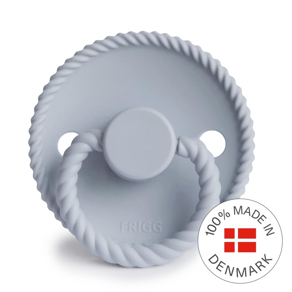 Frigg Smoczek dla niemowlaka silikonowy okrągły Rope Powder Blue 0+