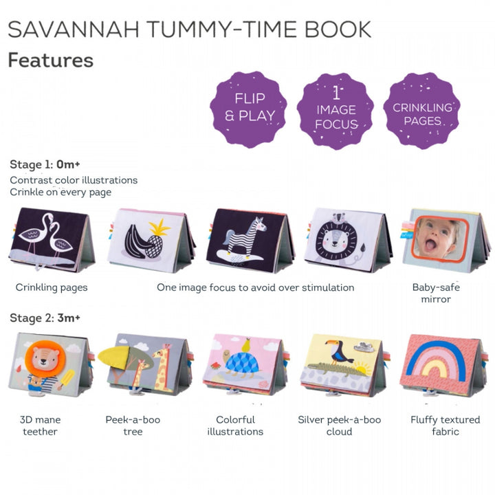 Taf Toys Książeczka interaktywna Tummy-Time Savannah