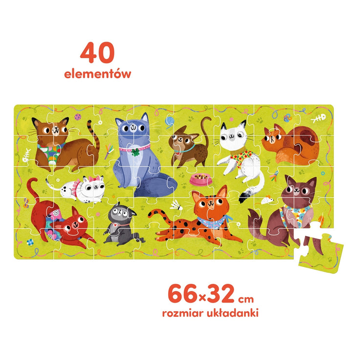 CzuCzu Puzzle dla dzieci Miau Kotki 40 elementów 3+